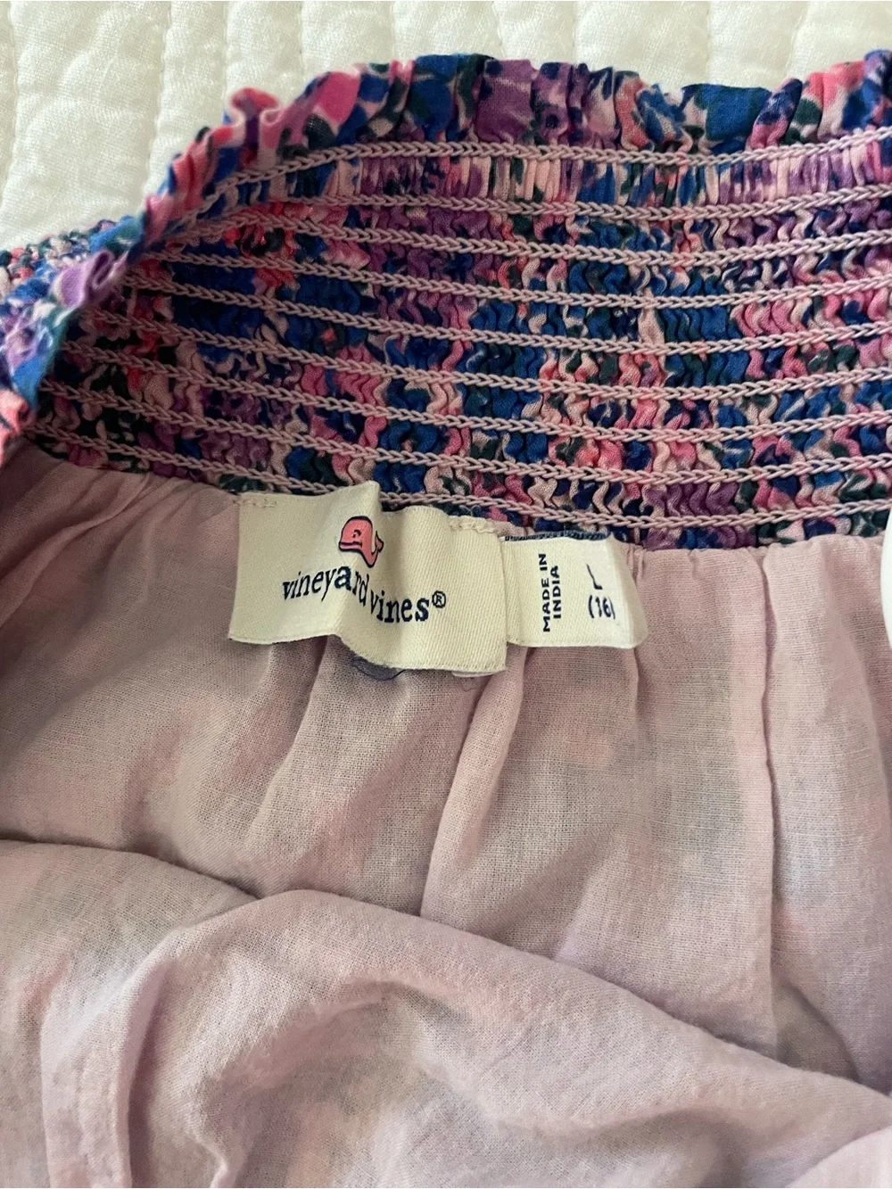 Vineyard Vines Pink and Blue Floral Tiered Skirt